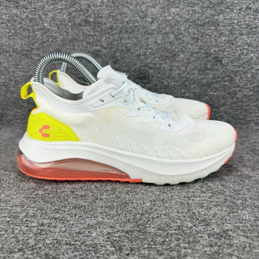 ✅Charly Vermilion Sneakers Women's Sz 7 Running Shoes White Orange Green *STAIN - Picture 7 of 12